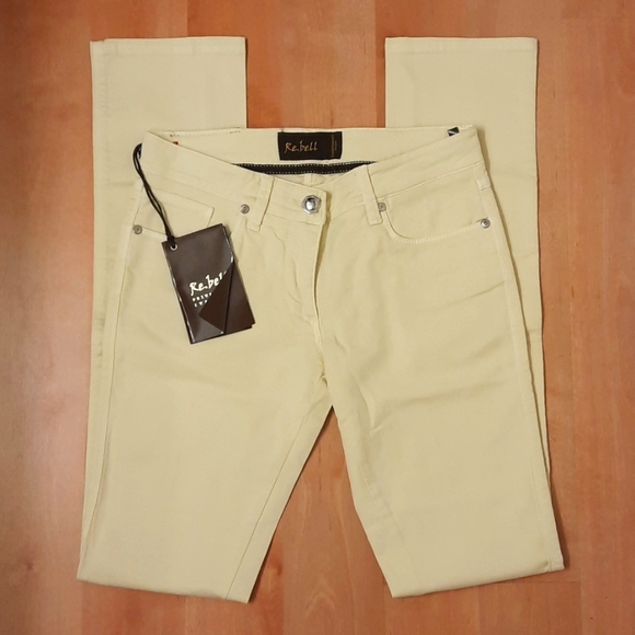 NWT, Re.bell Privilegio Italiano Lucia Jeans in Light Yellow - Picture 1 of 15